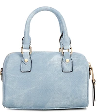 ALDO Alexys Small Denim Embellished Charm Barrel Satchel Bag