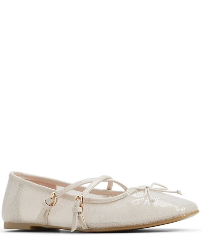 ALDO Amberlee Sequin Cross Strap Bow Detail Ballet Flats