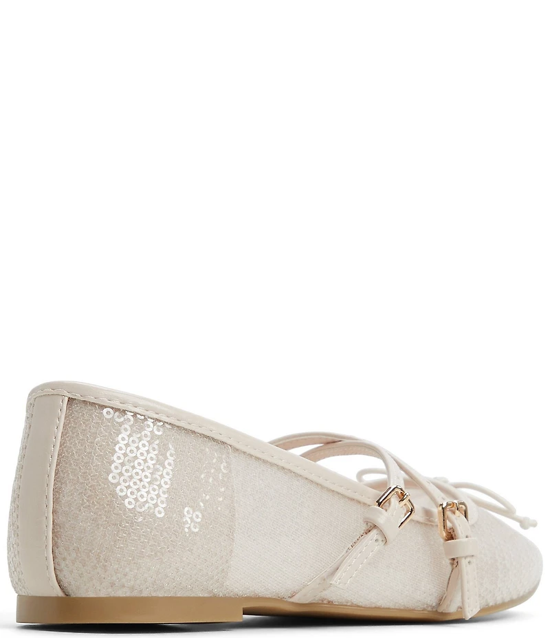 ALDO Amberlee Sequin Cross Strap Bow Detail Ballet Flats