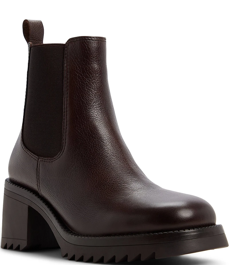 ALDO Anneliese Leather Chelsea Block Heel Booties