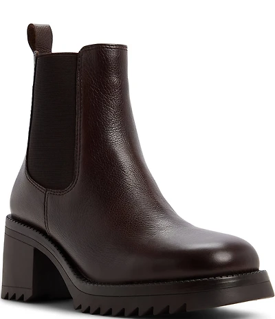 ALDO Anneliese Leather Chelsea Block Heel Booties
