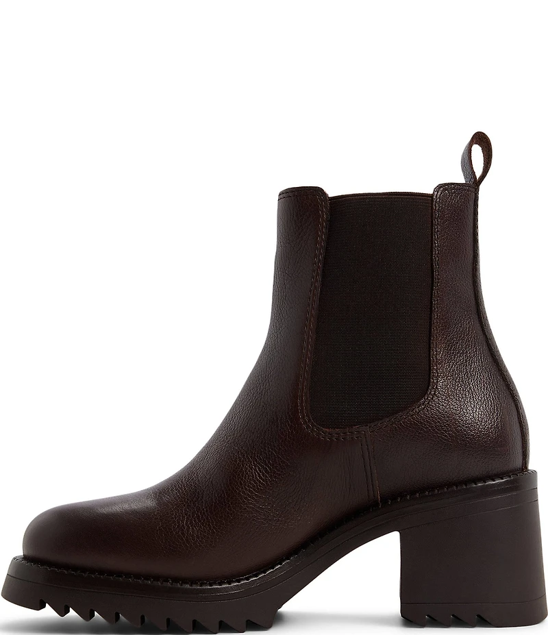 ALDO Anneliese Leather Chelsea Block Heel Booties