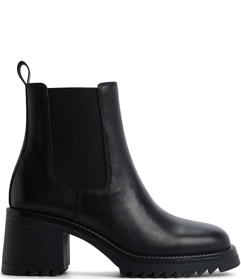 ALDO Anneliese Leather Chelsea Block Heel Booties