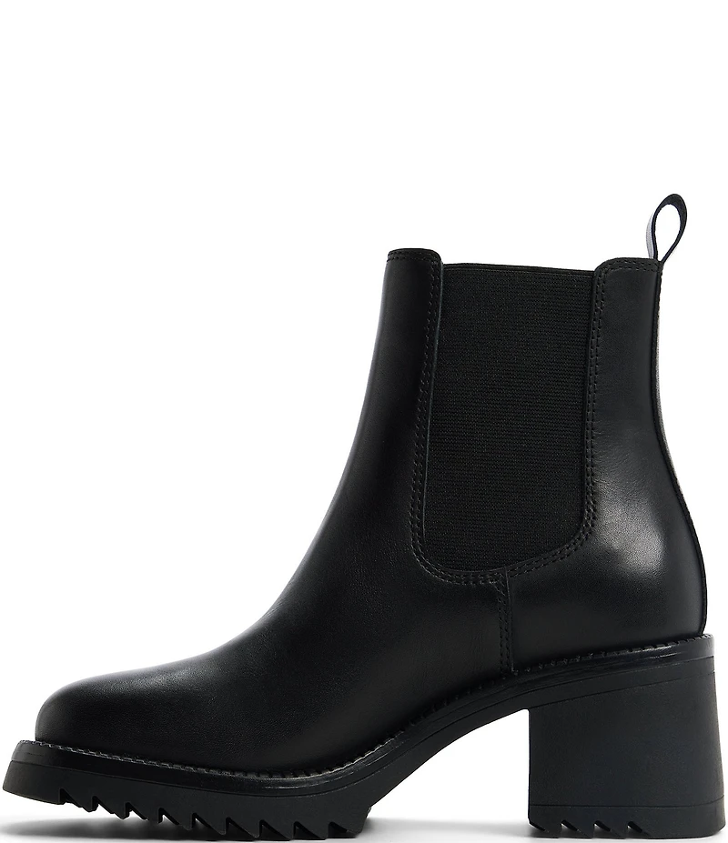 ALDO Anneliese Leather Chelsea Block Heel Booties