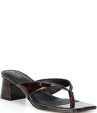 ALDO Antonina Tortoise Print Patent Thong Dress Sandals