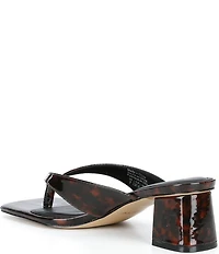 ALDO Antonina Tortoise Print Patent Thong Dress Sandals
