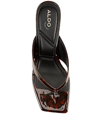 ALDO Antonina Tortoise Print Patent Thong Dress Sandals