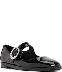 ALDO Arabbella Patent Embellished Buckle Ornament Mary Jane Flats