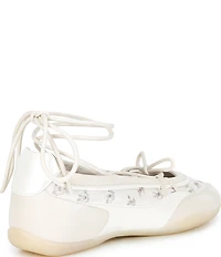 ALDO Arabelia Floral Embroidery Ankle Wrap Sneakerinas
