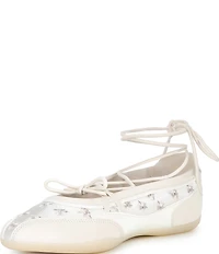 ALDO Arabelia Floral Embroidery Ankle Wrap Sneakerinas