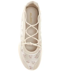 ALDO Arabelia Floral Embroidery Ankle Wrap Sneakerinas