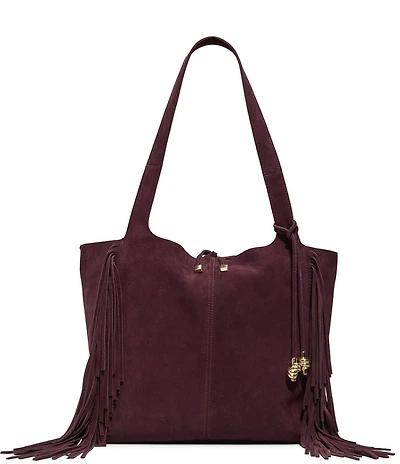 ALDO Arrow Large Suede Fringe Slouchy Tote Bag