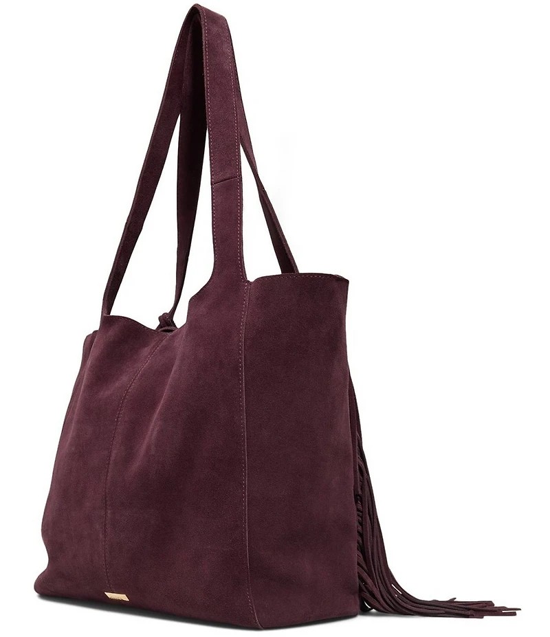 ALDO Arrow Large Suede Fringe Slouchy Tote Bag