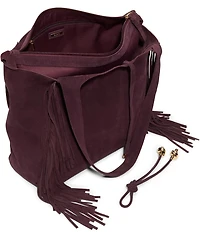 ALDO Arrow Large Suede Fringe Slouchy Tote Bag