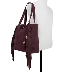 ALDO Arrow Large Suede Fringe Slouchy Tote Bag