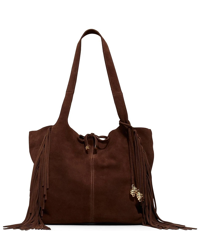 ALDO Arrow Large Suede Fringe Slouchy Tote Bag