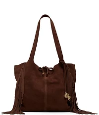 ALDO Arrow Large Suede Fringe Slouchy Tote Bag