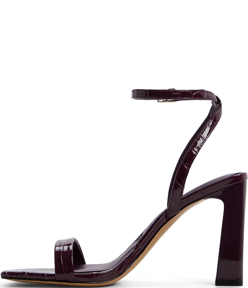 ALDO Azzira Croco Embossed Patent Square Toe Dress Sandals