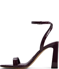 ALDO Azzira Croco Embossed Patent Square Toe Dress Sandals