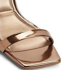ALDO Azzira Metallic Mirror Patent Square Toe Dress Sandals