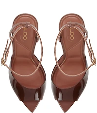 ALDO Belen Tinted Vinyl Ankle Strap Pointed Toe Dress Sandals
