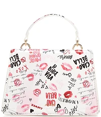 ALDO Bellavitaa Small Kiss Print Top Handle Love Satchel Bag