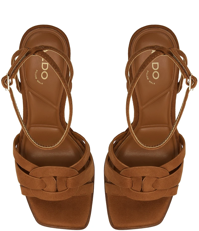 ALDO Beverlyanne Ankle Strap Square Toe Block Heel Platform Sandals