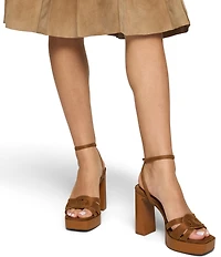 ALDO Beverlyanne Ankle Strap Square Toe Block Heel Platform Sandals