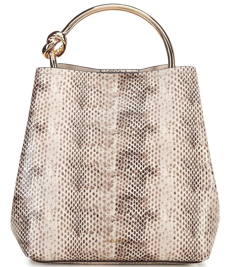 ALDO Bienkaa Medium Snake Print Handle Bucket Bag