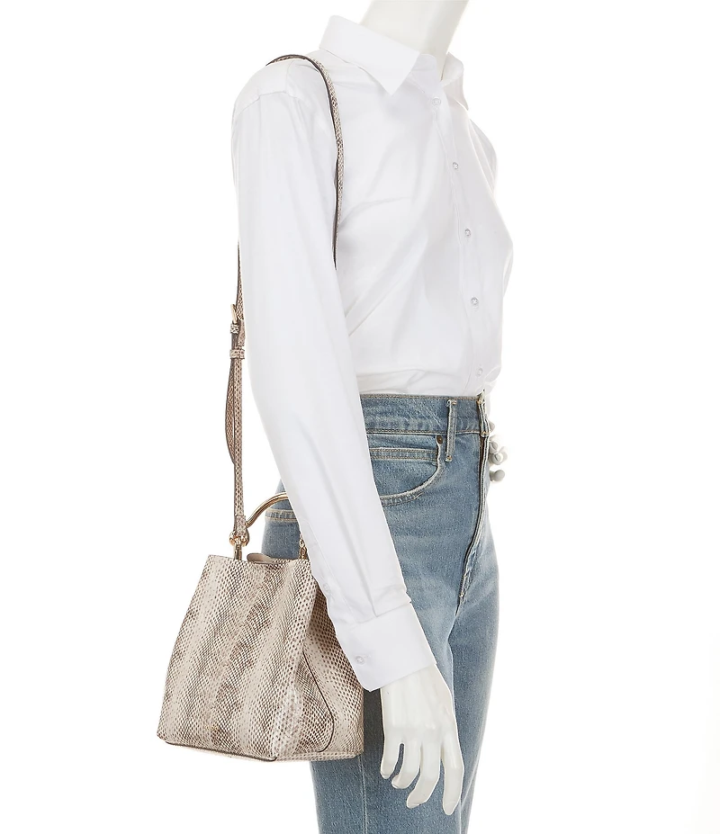 ALDO Bienkaa Medium Snake Print Handle Bucket Bag