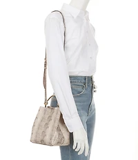 ALDO Bienkaa Medium Snake Print Handle Bucket Bag