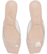 ALDO Byanka Clear Vinyl Square Toe Block Heel Slide Sandals