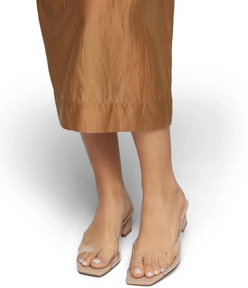 ALDO Byanka Clear Vinyl Square Toe Block Heel Slide Sandals