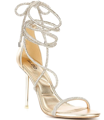 ALDO Caladonia Rhinestone Ankle Wrap Dress Sandals