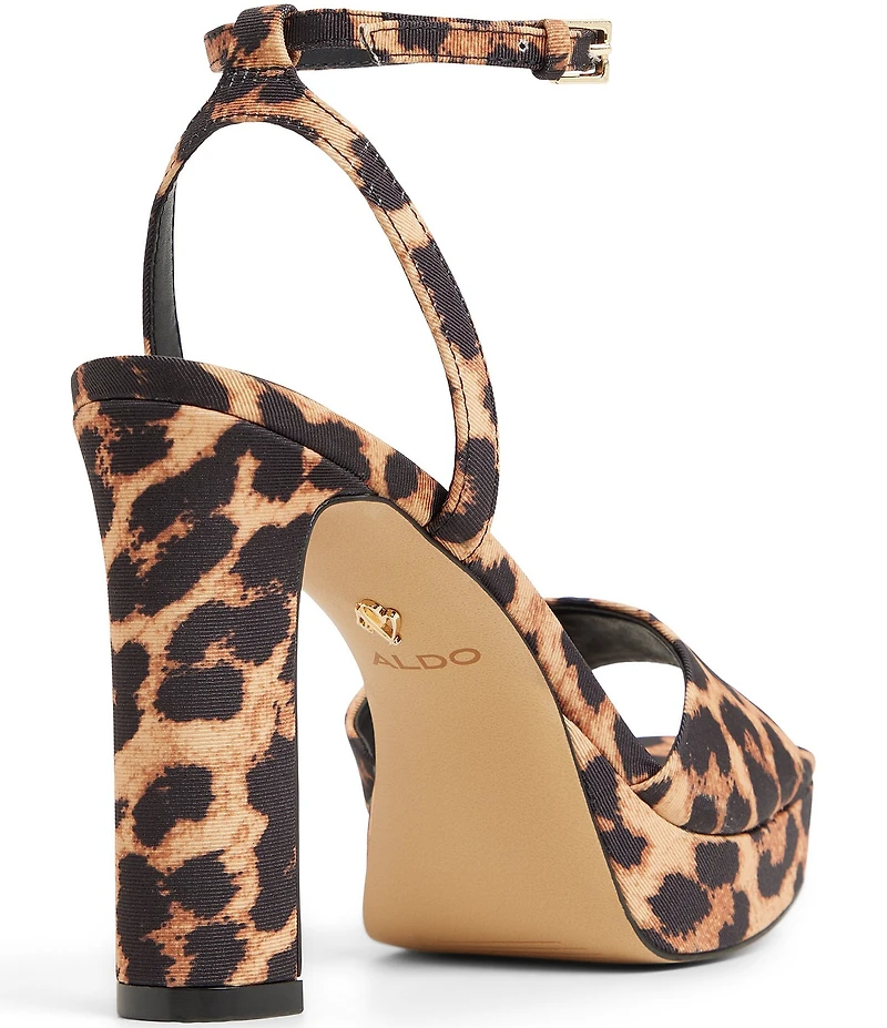 ALDO Chicgleam Leopard Print Ankle Strap Platform Dress Sandals