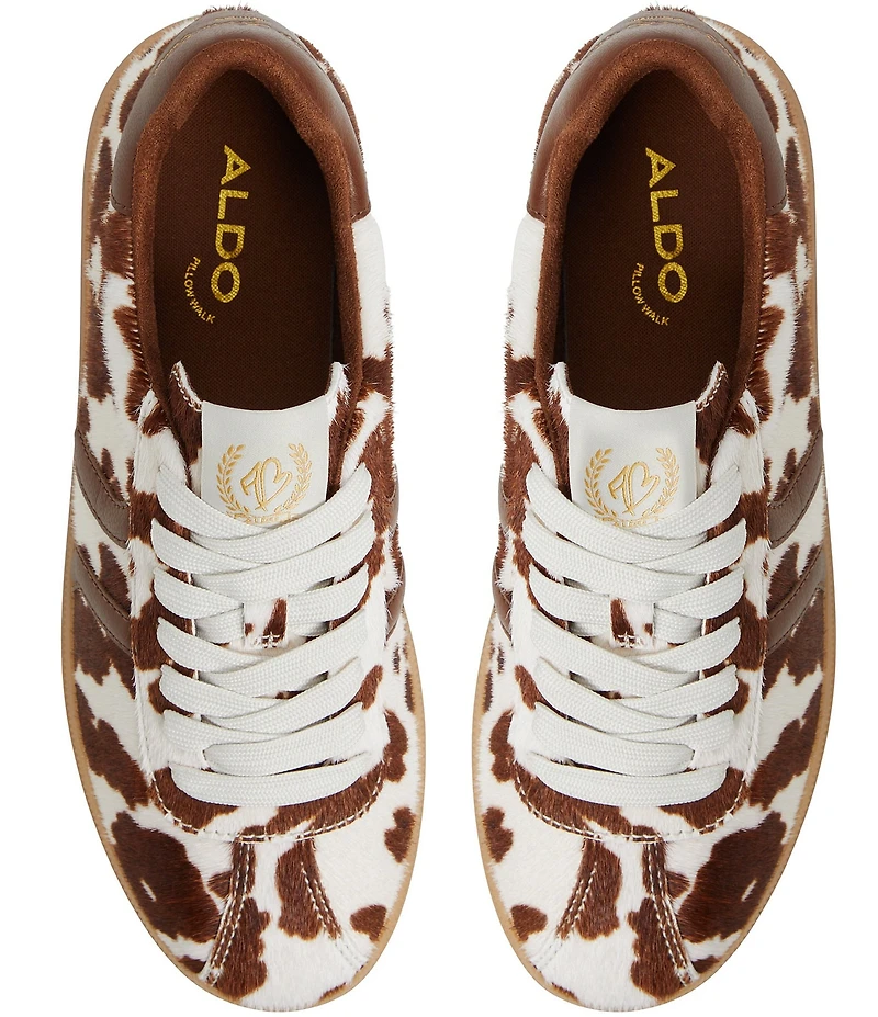 ALDO Chicsneaker Cow Print Calf Hair Lace Up Sneakers