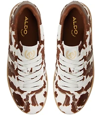 ALDO Chicsneaker Cow Print Calf Hair Lace Up Sneakers