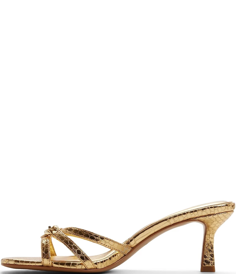 ALDO Cordelyia Metallic Snake Embossed Chain Dress Slide Sandals