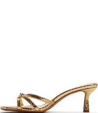 ALDO Cordelyia Metallic Snake Embossed Chain Dress Slide Sandals