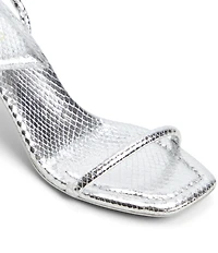 ALDO Dime Metallic Snake Embossed Square Toe Strappy Dress Sandals