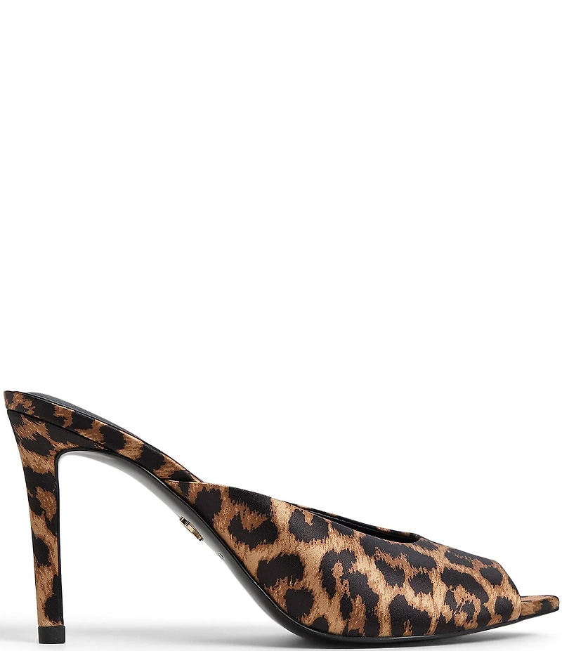 ALDO Elenara Leopard Print Pointed Peep Toe Dress Slide Sandals