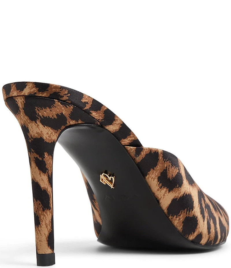 ALDO Elenara Leopard Print Pointed Peep Toe Dress Slide Sandals