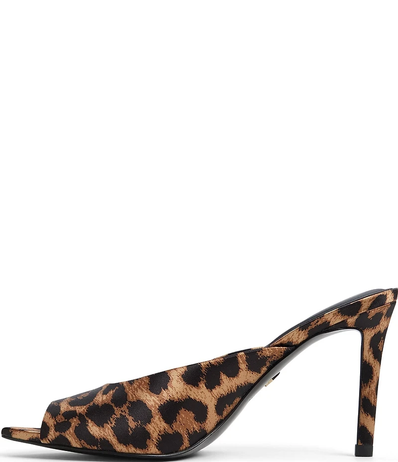 ALDO Elenara Leopard Print Pointed Peep Toe Dress Slide Sandals