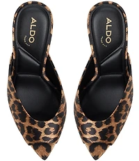 ALDO Elenara Leopard Print Pointed Peep Toe Dress Slide Sandals