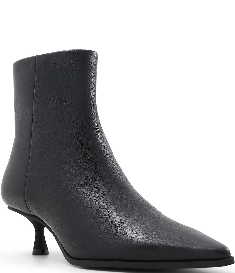 ALDO Emmalie Leather Pointed Toe Kitten Heel Dress Booties