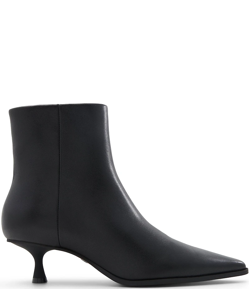 ALDO Emmalie Leather Pointed Toe Kitten Heel Dress Booties