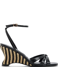 ALDO Ermanna Ankle Strap Woven Raffia Sculpted Wedge Sandals