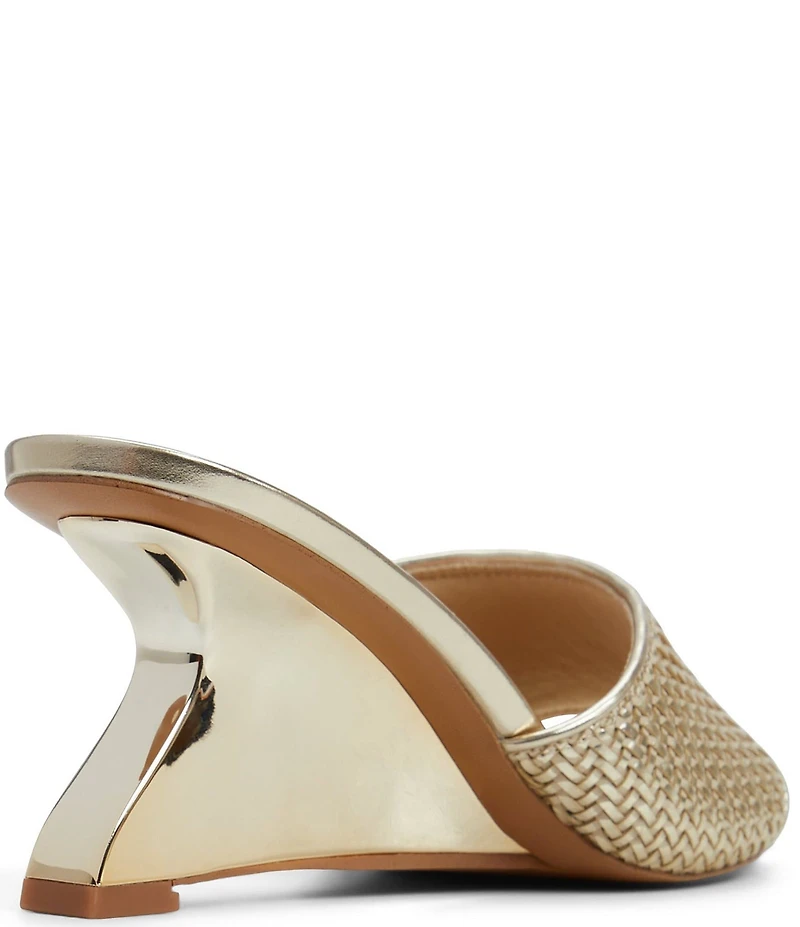 ALDO Fiala Woven Leather Sculptural Wedge Slide Sandals