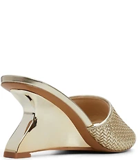 ALDO Fiala Woven Leather Sculptural Wedge Slide Sandals