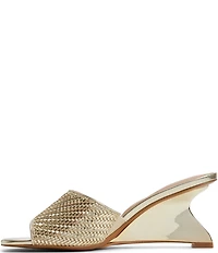 ALDO Fiala Woven Leather Sculptural Wedge Slide Sandals